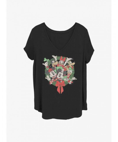 Disney Mickey Mouse Mickey Friends Wreath Girls T-Shirt Plus Size $10.64 T-Shirts