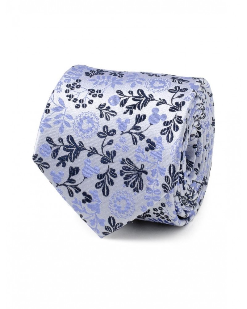 Disney Mickey Mouse Silhouette Floral Blue White Tie $20.45 Ties