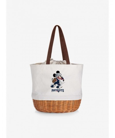 Disney Mickey Mouse NFL New England Patriots Canvas Willow Basket Tote $25.31 Totes