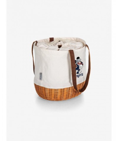 Disney Mickey Mouse NFL New England Patriots Canvas Willow Basket Tote $25.31 Totes