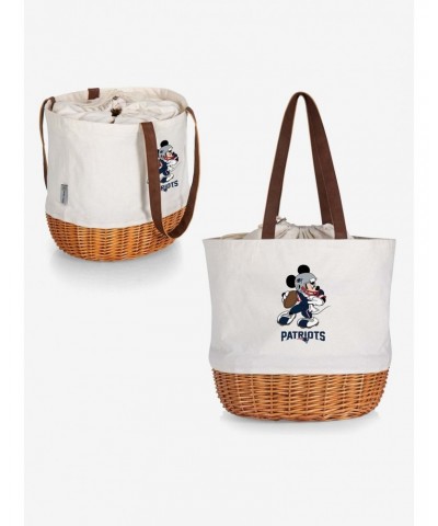 Disney Mickey Mouse NFL New England Patriots Canvas Willow Basket Tote $25.31 Totes