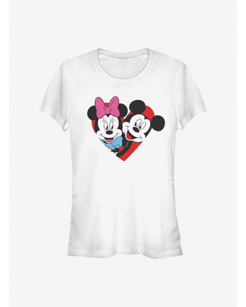 Disney Mickey Mouse Mickey Minnie Heart Girls T-Shirt $7.17 T-Shirts