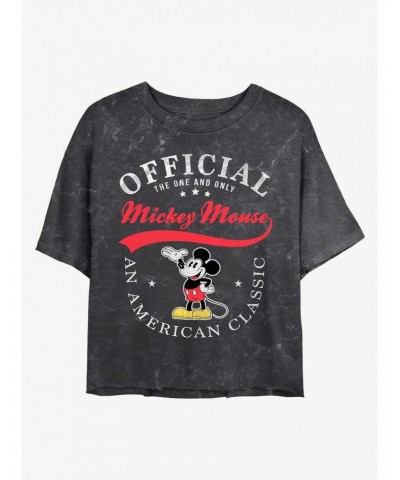 Disney Mickey Mouse An American Classic Mineral Wash Crop Girls T-Shirt $9.48 T-Shirts