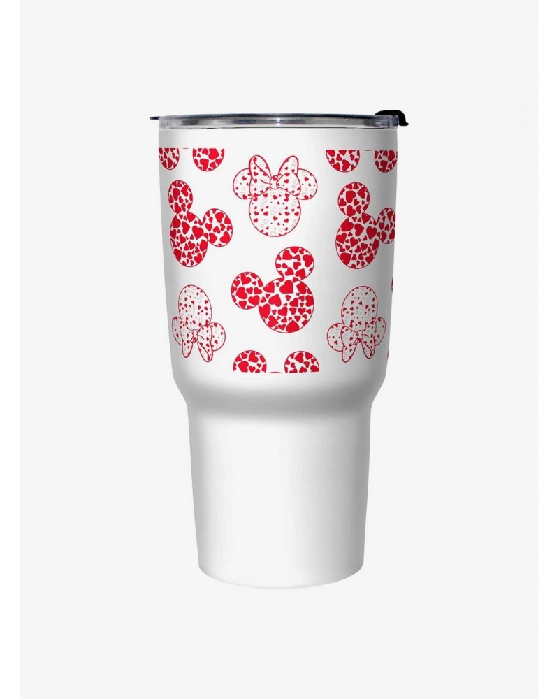 Disney Mickey Mouse Mickey & Minnie Heart Ears Travel Mug $9.81 Mugs