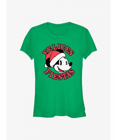 Disney Mickey Mouse Felices Fiestas Happy Holidays in Spanish Girls T-Shirt $8.57 T-Shirts