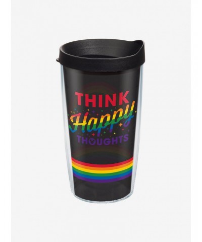 Disney Think Happy Thoughts Rainbow 16oz Classic Tumbler With Lid $7.32 Tumblers