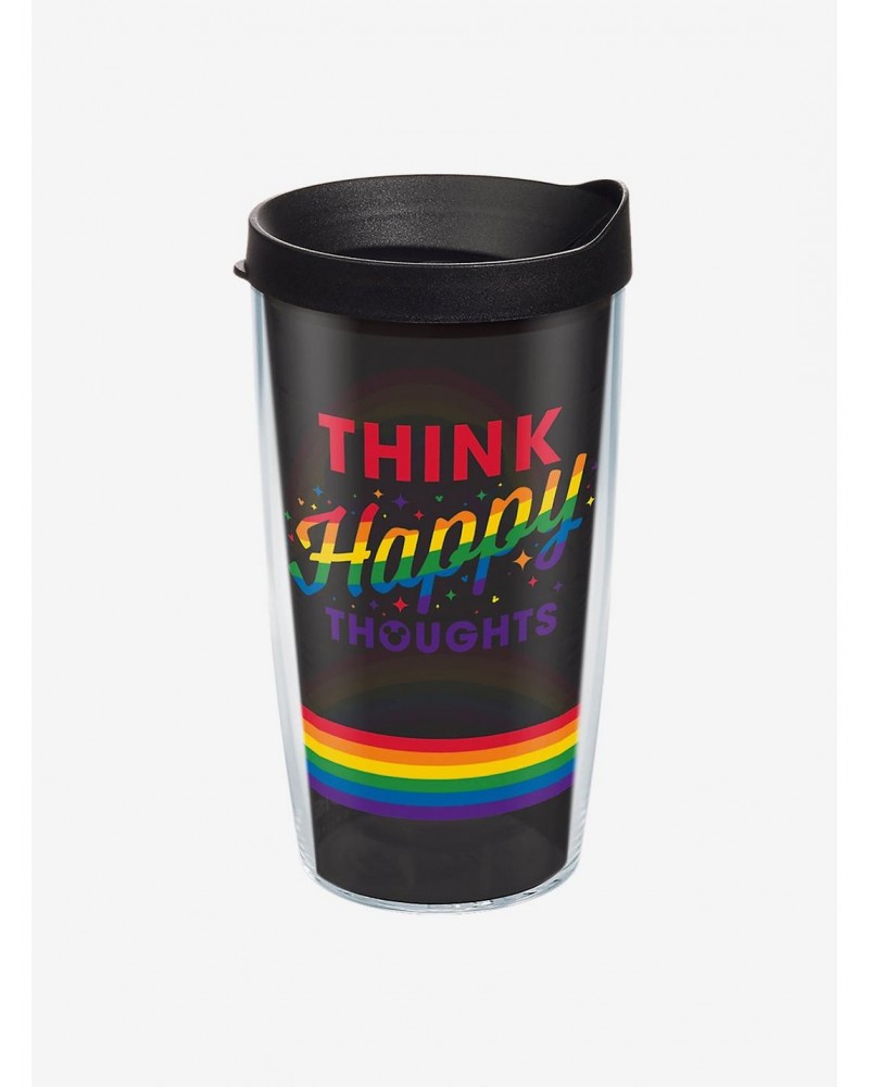 Disney Think Happy Thoughts Rainbow 16oz Classic Tumbler With Lid $7.32 Tumblers