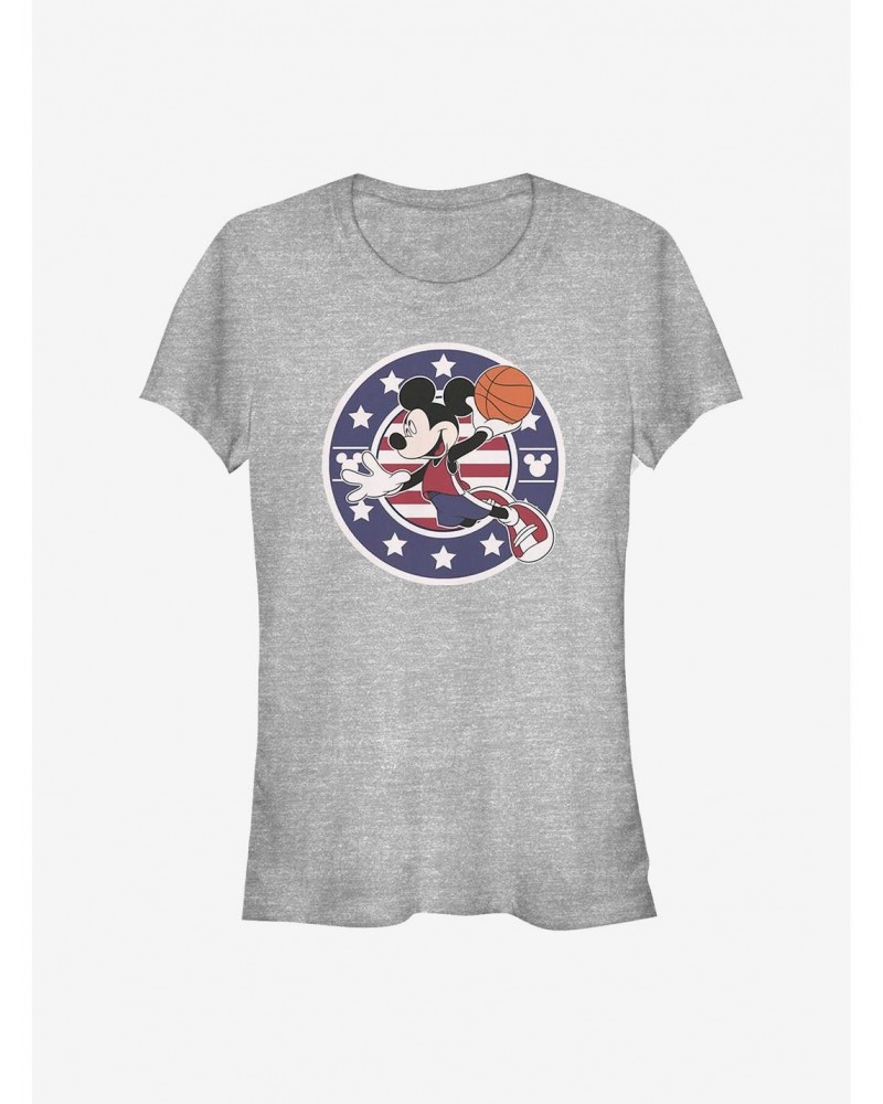 Disney Mickey Mouse Basketball Americana Girls T-Shirt $7.37 T-Shirts