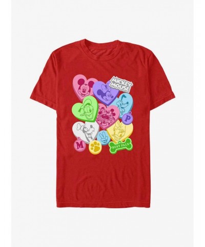 Disney Mickey Mouse Candy Hearts T-Shirt $7.84 T-Shirts