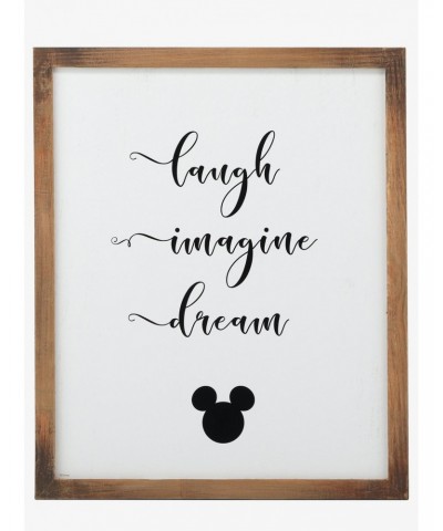 Disney Mickey Mouse Laugh, Imagine, Dream Wood Framed Wall Decor $11.17 Décor