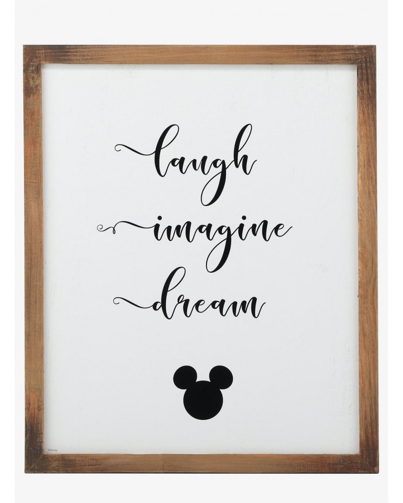 Disney Mickey Mouse Laugh, Imagine, Dream Wood Framed Wall Decor $11.17 Décor