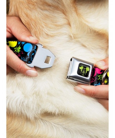 Disney Mickey Mouse Expressions Paint Splatter Seatbelt Buckle Dog Collar $8.72 Pet Collars