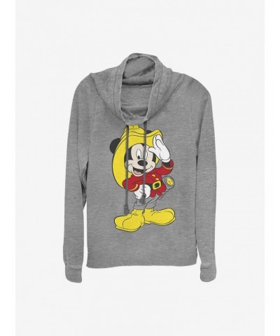 Disney Mickey Mouse Mickey Firefighter Cowlneck Long-Sleeve Girls Top $12.93 Tops