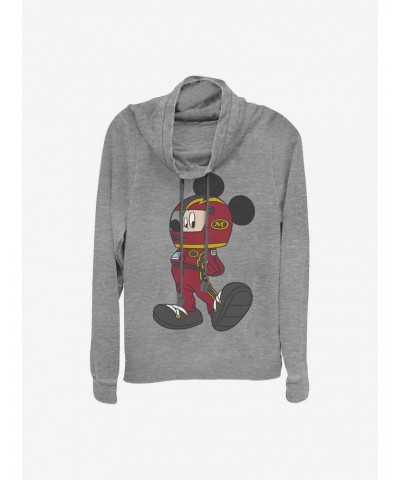 Disney Mickey Mouse Mickey Racecar Driver Cowlneck Long-Sleeve Girls Top $16.88 Tops