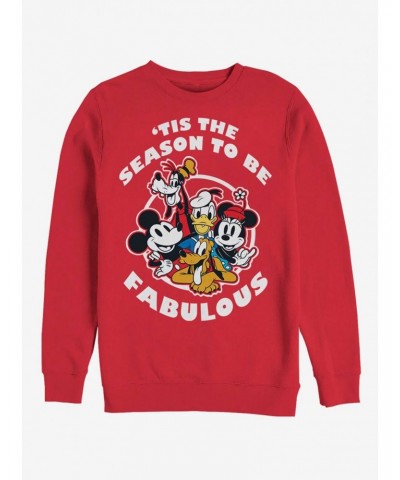 Disney Mickey Mouse Holiday Fabulous Holiday Crew Sweatshirt $12.10 Sweatshirts