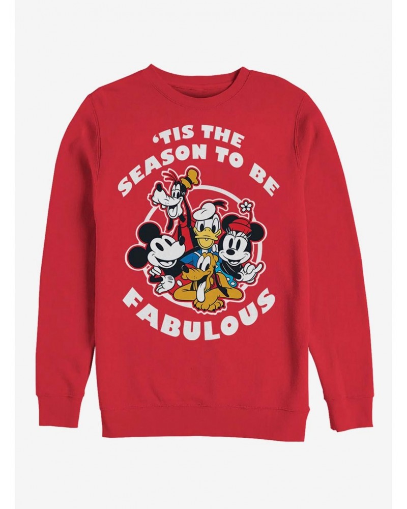 Disney Mickey Mouse Holiday Fabulous Holiday Crew Sweatshirt $12.10 Sweatshirts