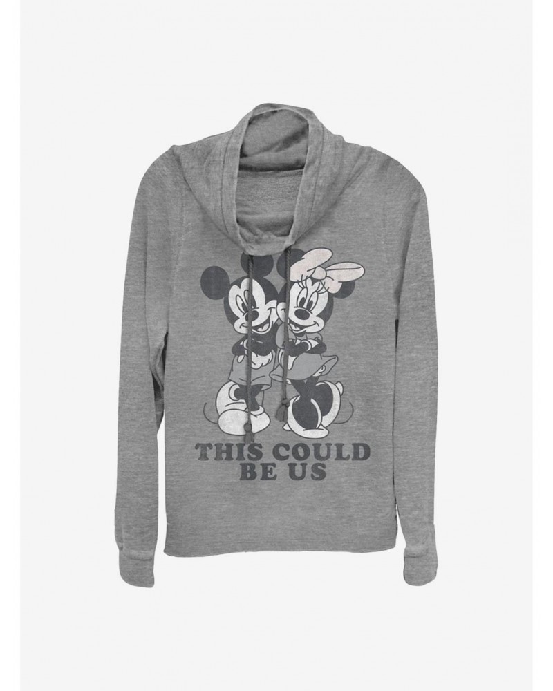 Disney Mickey Mouse Could Be Us Cowlneck Long-Sleeve Girls Top $17.96 Tops