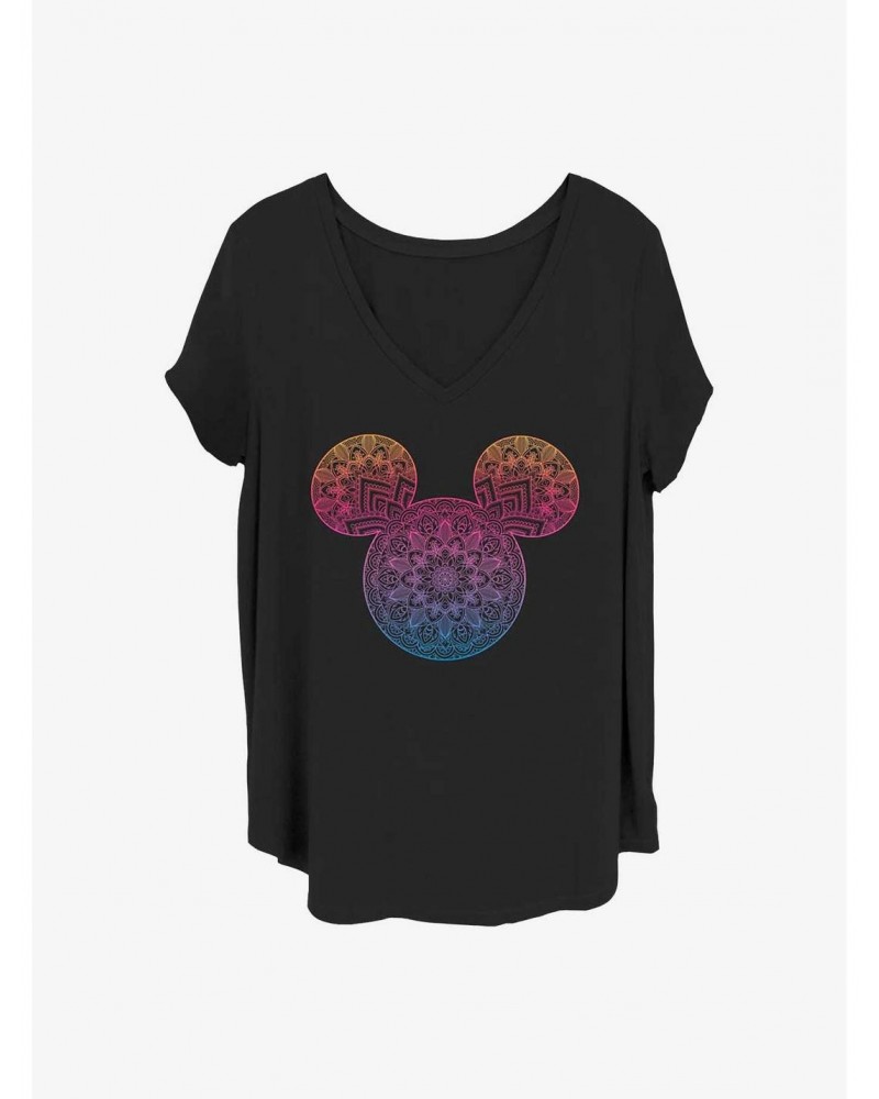 Disney Mickey Mouse Mickey Mandala Fill Girls T-Shirt Plus Size $11.10 T-Shirts