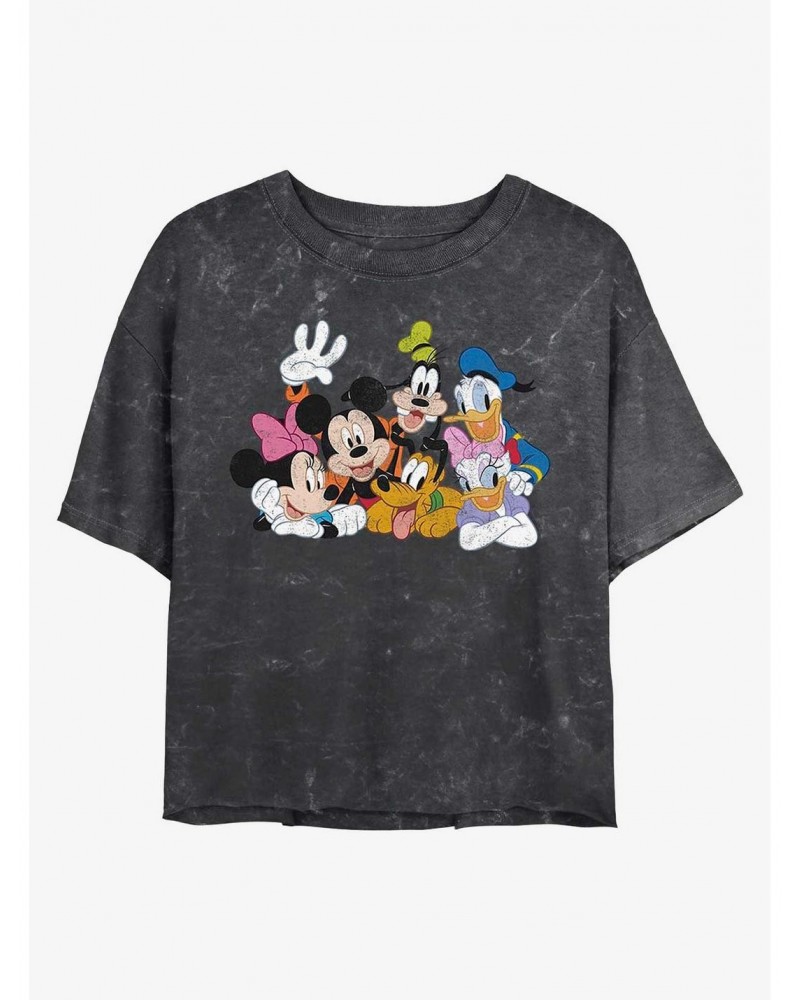 Disney Mickey Mouse Mickey Group Mineral Wash Crop Girls T-Shirt $10.40 T-Shirts