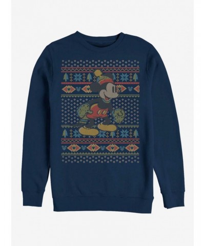 Disney Mickey Mouse Holiday Vintage Mickey Sweater Crew Sweatshirt $13.87 Sweatshirts