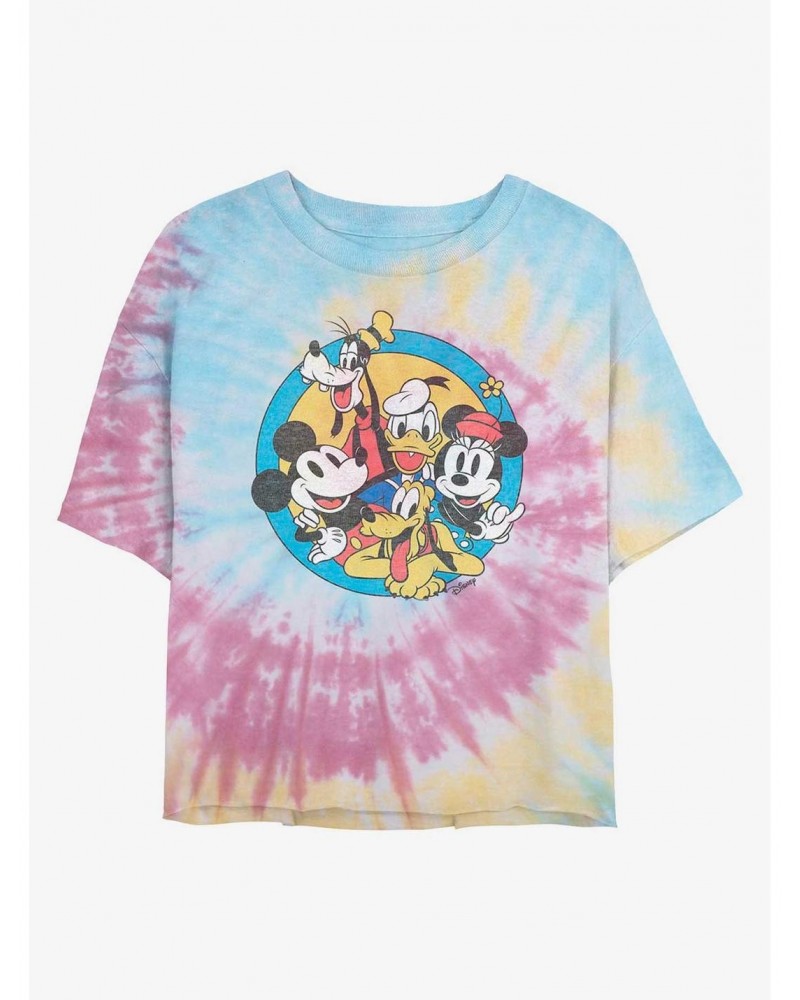 Disney Mickey Mouse Original Buddies Tie Dye Crop Girls T-Shirt $9.04 T-Shirts