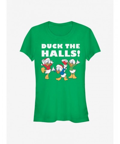 Disney Huey, Dewey, And Louie Holiday Duck The Halls! Classic Girls T-Shirt $6.57 T-Shirts