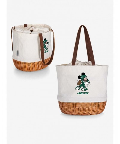 Disney Mickey Mouse NFL New York Jets Canvas Willow Basket Tote $25.31 Totes