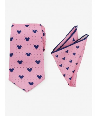 Disney Mickey Mouse Dot Pink Tie and Pocket Square Set $26.94 Square Set