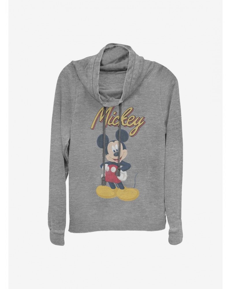 Disney Mickey Mouse Classic Pose Cowlneck Long-Sleeve Girls Top $17.60 Tops