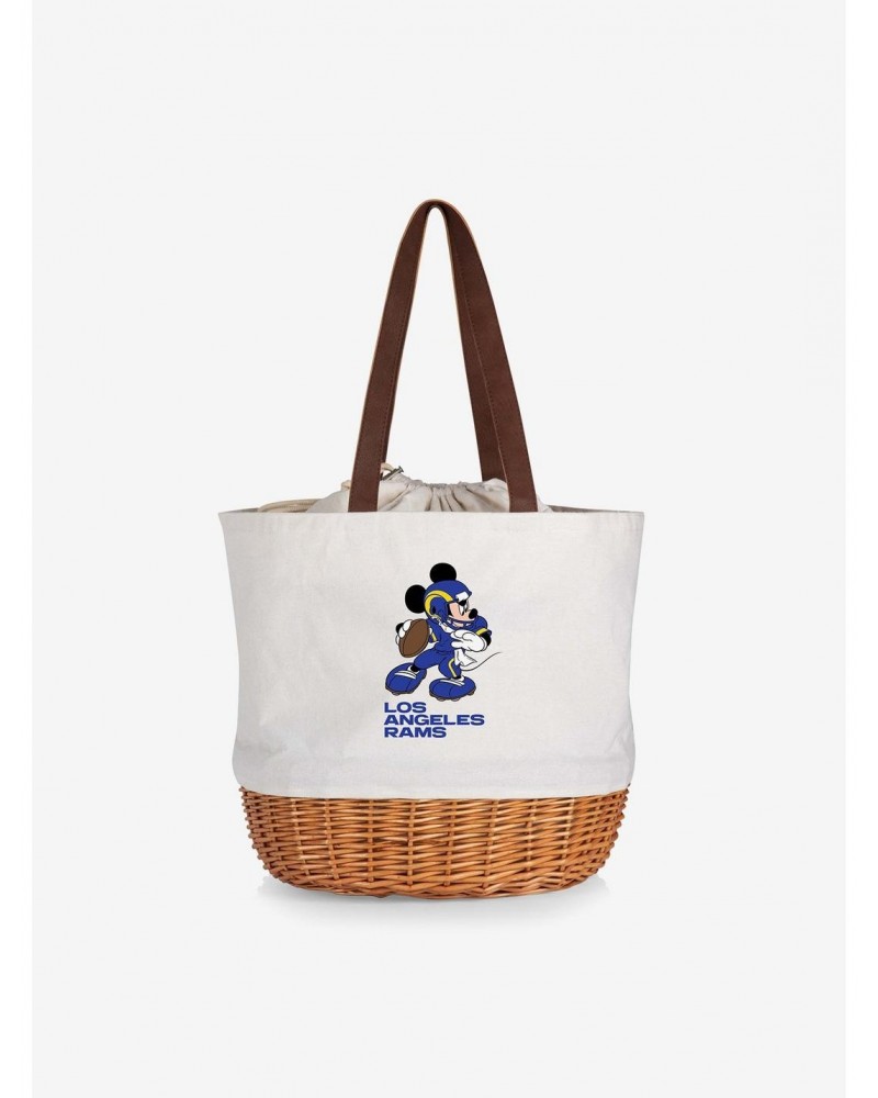 Disney Mickey Mouse NFL Los Angeles Rams Canvas Willow Basket Tote $22.72 Totes