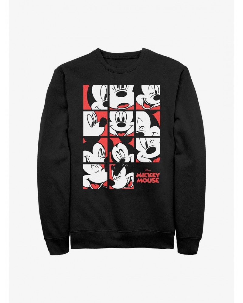 Disney Mickey Mouse Expression Grid Sweatshirt $9.74 Sweatshirts