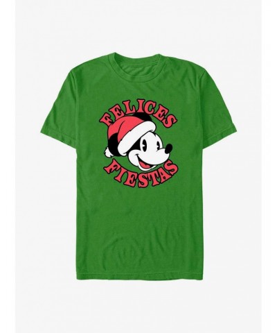 Disney Mickey Mouse Felices Fiestas Happy Holidays in Spanish T-Shirt $7.46 T-Shirts