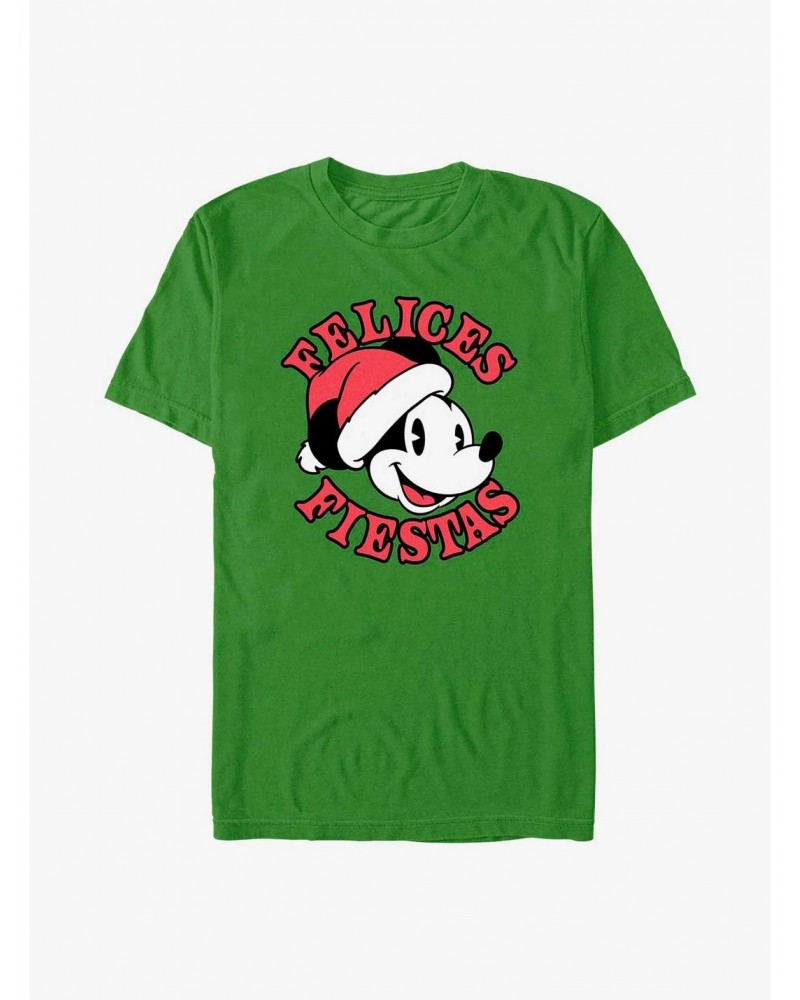 Disney Mickey Mouse Felices Fiestas Happy Holidays in Spanish T-Shirt $7.46 T-Shirts