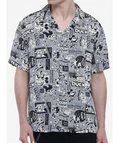 Our Universe Disney100 Mickey Mouse And Friends Vintage Woven Button-Up $10.78 Button-Up