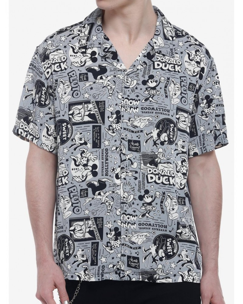 Our Universe Disney100 Mickey Mouse And Friends Vintage Woven Button-Up $10.78 Button-Up