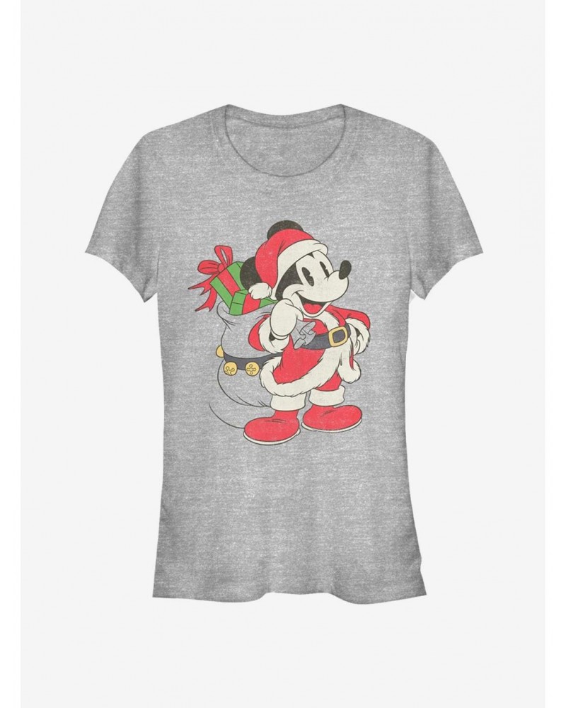 Disney Mickey Mouse Christmas Santa Classic Girls T-Shirt $7.97 T-Shirts