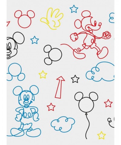 Disney Mickey Mouse Red And Yellow Line Art Peel & Stick Wallpaper $14.82 Wallpapers