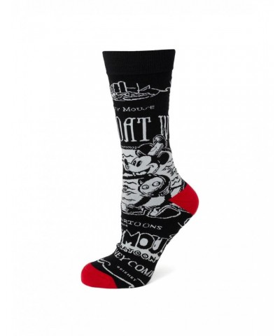 Disney100 Steamboat Willie Vintage Black Socks $5.97 Socks