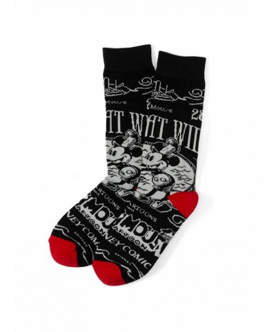 Disney100 Steamboat Willie Vintage Black Socks $5.97 Socks