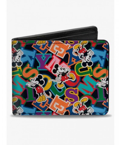 Disney Mickey Mouse Poses and Letters Collage Bifold Wallet $10.45 Wallets