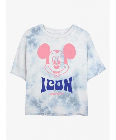 Disney Mickey Mouse Mickey Icon Tie-Dye Girls Crop T-Shirt $9.02 T-Shirts