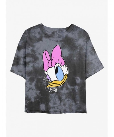 Disney Mickey Mouse Daisy Big Face Tie-Dye Girls Crop T-Shirt $8.55 T-Shirts