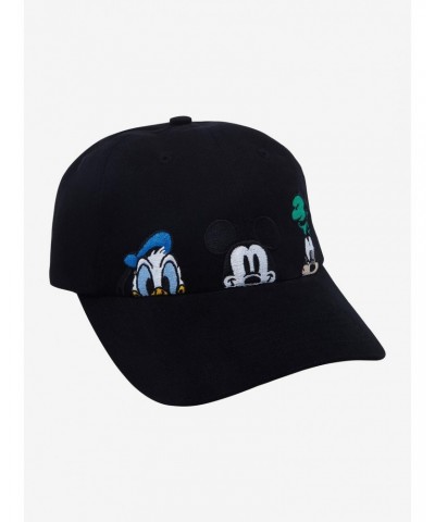 Disney Mickey Mouse And Friends Peeking Embroidered Dad Cap $7.32 Caps