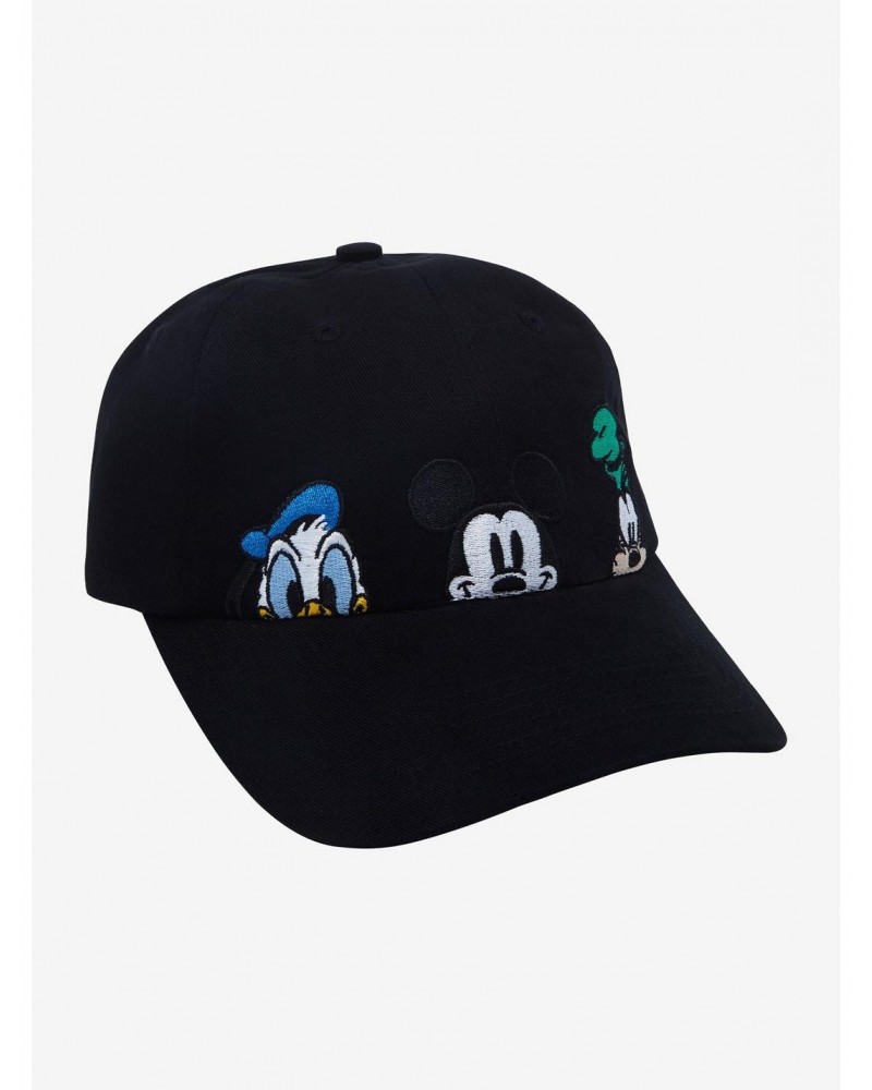 Disney Mickey Mouse And Friends Peeking Embroidered Dad Cap $7.32 Caps