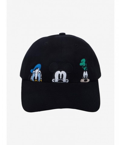 Disney Mickey Mouse And Friends Peeking Embroidered Dad Cap $7.32 Caps