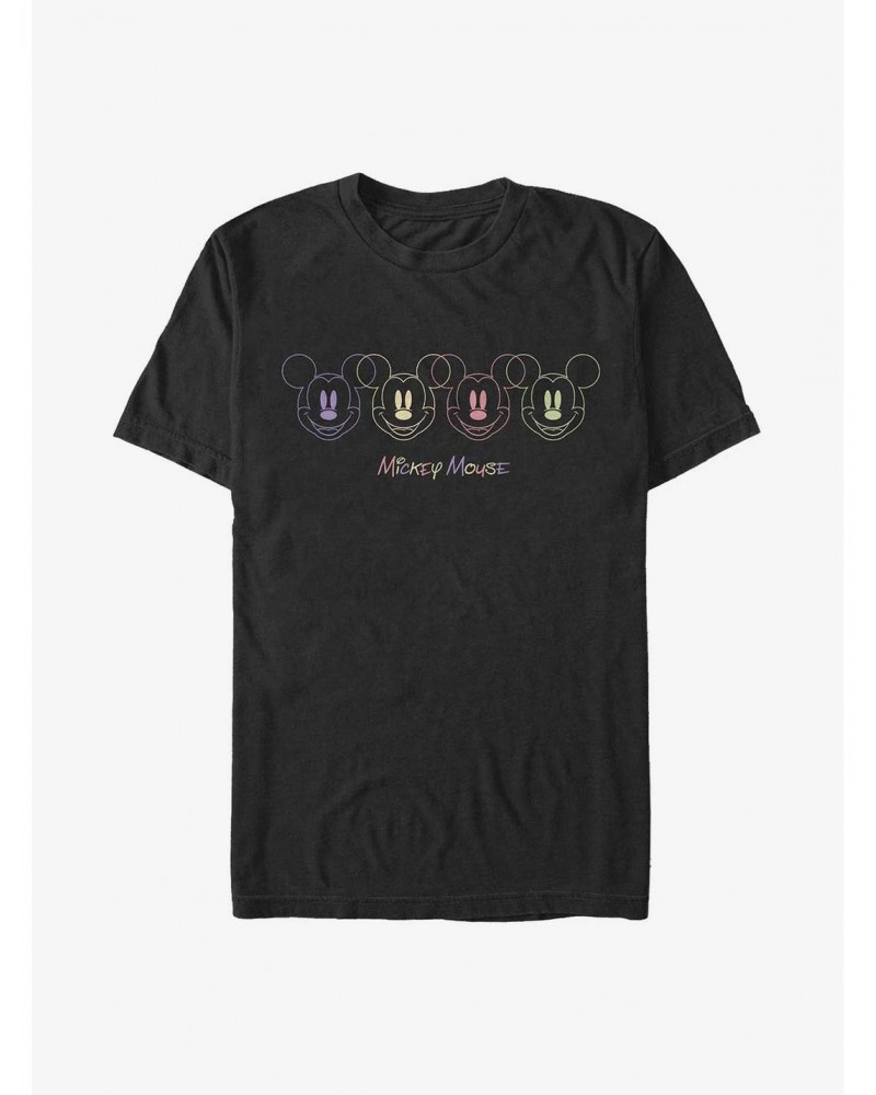 Disney Mickey Mouse Neon Faces T-Shirt $7.27 T-Shirts