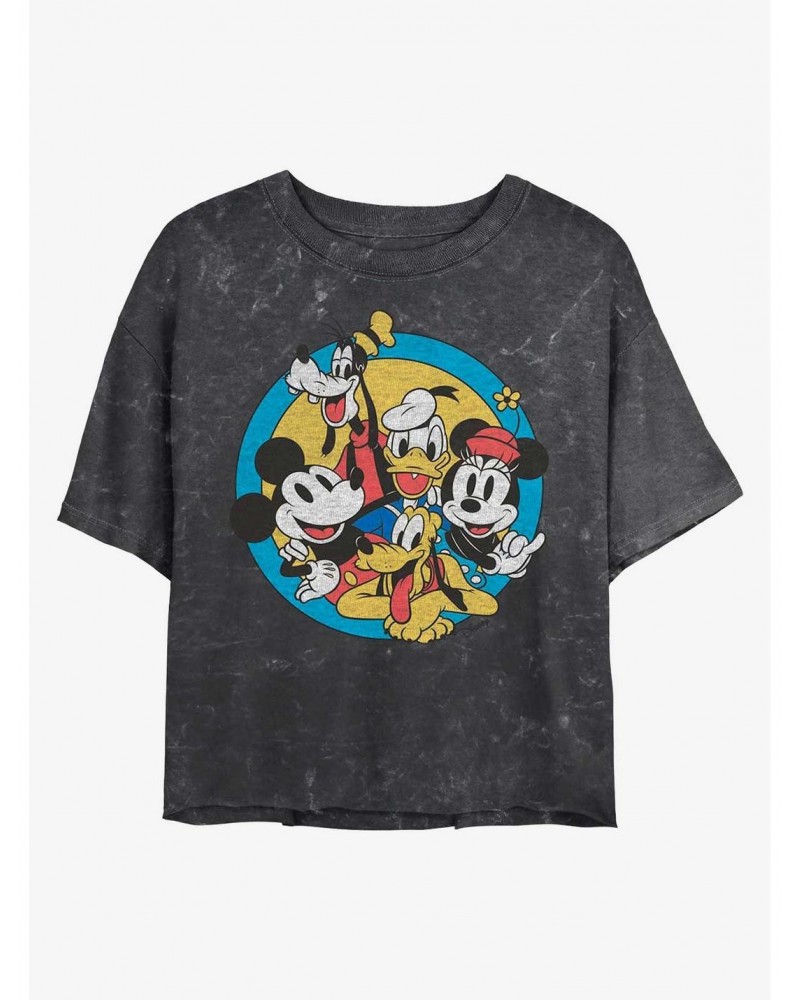 Disney Mickey Mouse Original Buddies Mineral Wash Crop Girls T-Shirt $10.64 T-Shirts