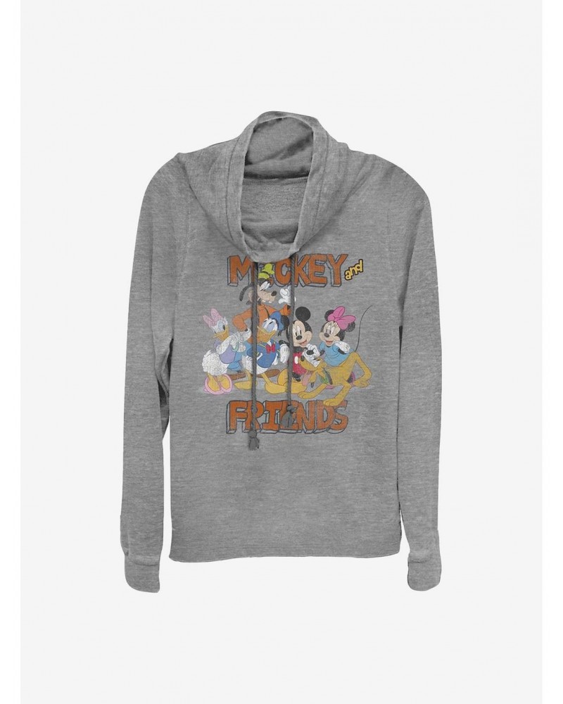 Disney Mickey Mouse And Friends Besties Cowlneck Long-Sleeve Girls Top $15.09 Tops