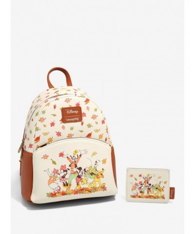 Loungefly Disney Mickey Mouse & Friends Fall Leaves Mini Backpack $17.02 Backpacks