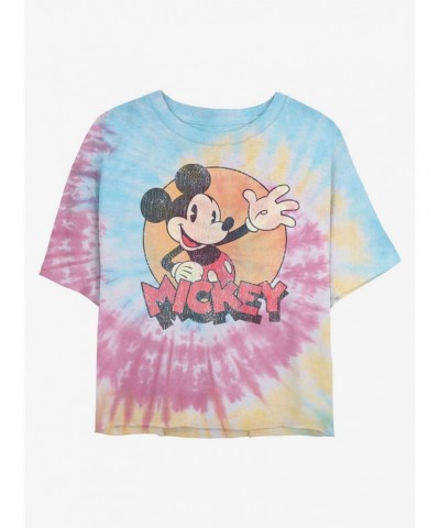 Disney Mickey Mouse Classic Mickey Tie Dye Crop Girls T-Shirt $6.89 T-Shirts